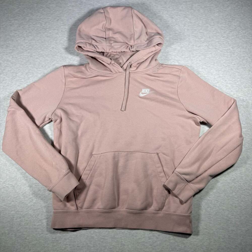 Nike Women's Sportswear Club Fleece Pullover Hoodie Pink Oxford Size S